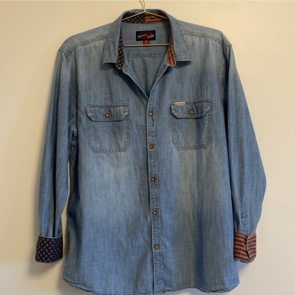 U.S. Polo Denim Stars and Stripes Button Down 🇺🇸 - Picture 1 of 10